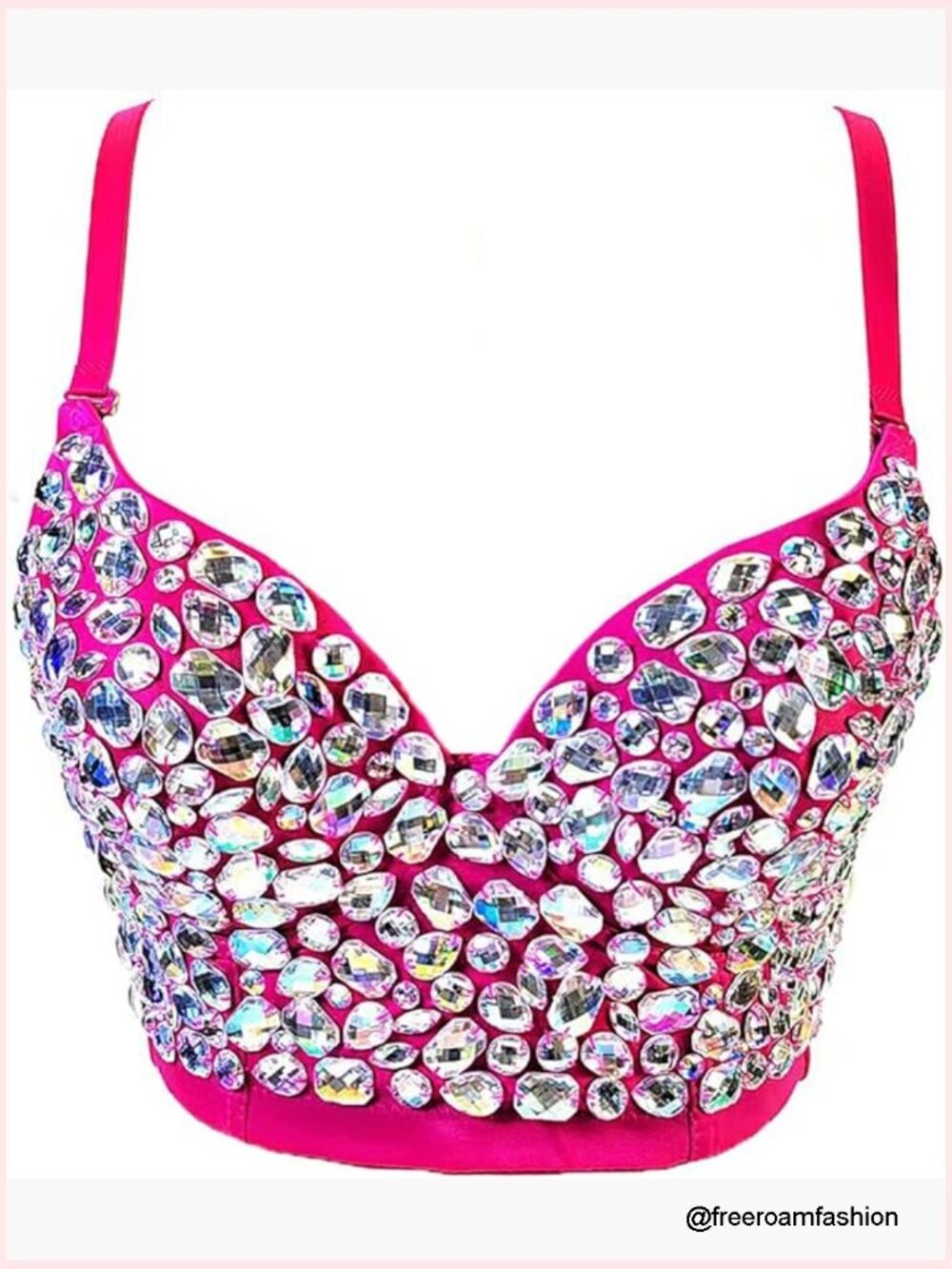 Bustier Corset Crop Top Push Up Rhinestone Bra Detachable Straps